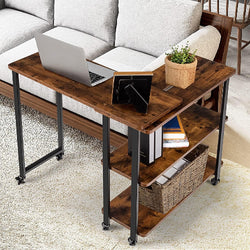 Arbaz L-Shaped Corner Desk for Home Office - Rustic Brown