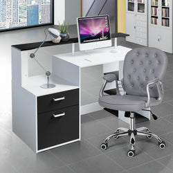 Cliffie Corner Desk For Office - Black & White