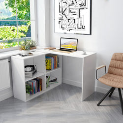 Altera L-Shaped White Corner Desk - Reversible