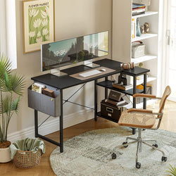 Adley L-Shaped Corner Desk for Home Office - Black - 100cm
