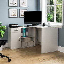 Adelphi L-Shaped White Corner Desk