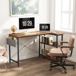 Adley L-Shaped Corner Desk for Home Office - Fir - 140cm
