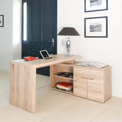 Thea L-Shaped Corner Desk for Home Office - Sanremo Oak