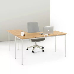 Roma L-Shaped Corner Desk for Home Office - Cream