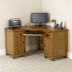 Madera Corner Desk for Home Office – Rustic Oak