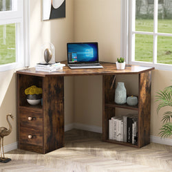 Horner Corner Desk for Home Office - Brown