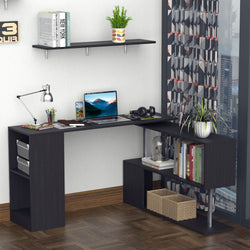 Volmer Rotating Corner Desk - Black