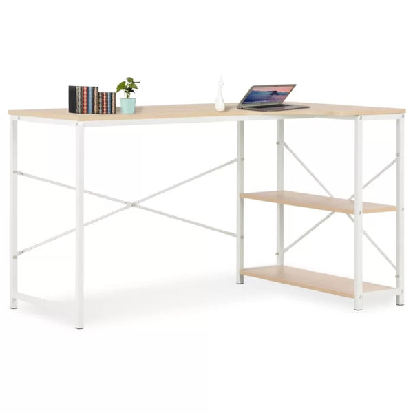 Avira LShaped Corner Desk for Home Office White Corner Desks UK