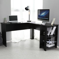 Cascio L Shaped Corner Desk - Black