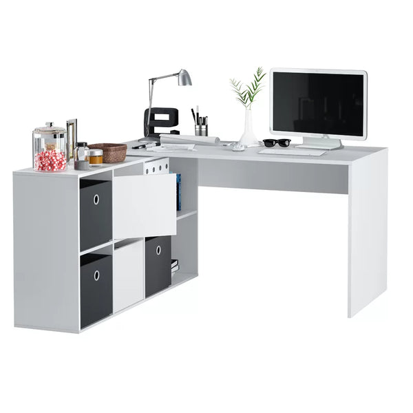 Croyden LShaped Corner Desk for Home Office White Artik Corner