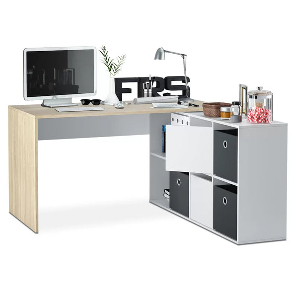 Croyden LShaped Corner Desk for Home Office White Artik & Canadian