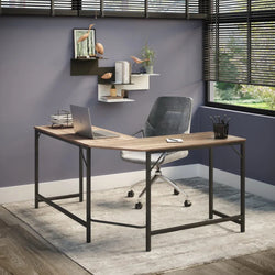 Jordi L-Shaped Corner Desk for Home Office - Light Brown