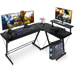 Baxter L Shaped Corner Desk For Gaming - Black