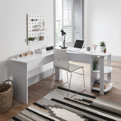 Isla L-Shaped Corner Desk – White