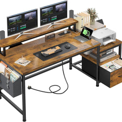 Gabriel Reversible L Shaped Computer Desk - Brown
