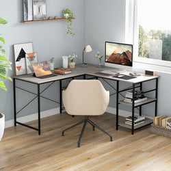 Amancia  L-Shaped Desk - Grey