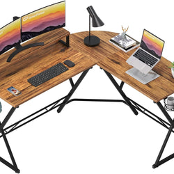 Uma L Shaped Corner Desk - Walnut
