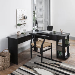Isla L-Shaped Corner Desk – Black