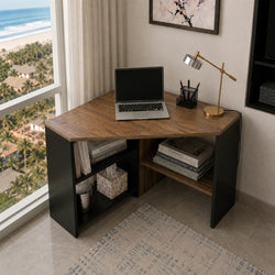 Senna Corner Computer Desk – Black Walnut