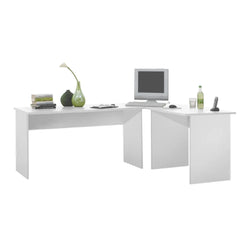 Lyrik L-Shaped Corner Desk for Home Office - White