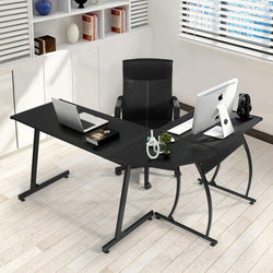 Amani L Shaped Corner Desk - Black