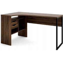 Amberly L-Shaped Corner Desk for Home Office - Walnut