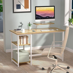 Halia Reversible Corner Desk for Home Office - White & Oak