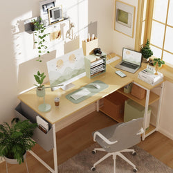 Lunera Compact Corner Work Desk - 100cm - Beige