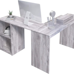 Carevic L-Shaped Corner Desk for Home Office - Grey