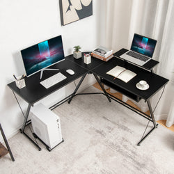 Alvina L Shaped Corner Desk For Gaming - Black
