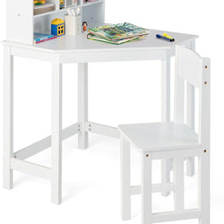 Keir Writing Corner Desk with Chair - White