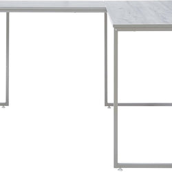 Aveline L-Shaped Computer Workstation Desk - Light Grey