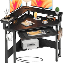 Hamish Computer Corner Desk - Black