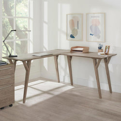 Ruth L-Shaped Home Office Desk - Light Oak