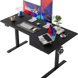 Daphnie L-Shaped Adjustable Desk - Black