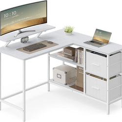 Calix Reversible L-Shaped Home Office Desk - White