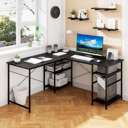 Amancia  L-Shaped Desk - Black