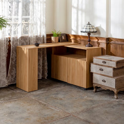 Lunera Rotating Corner Work Desk – Natural Oak