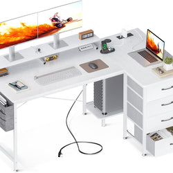 Lorentz L-Shaped Corner Desk - White