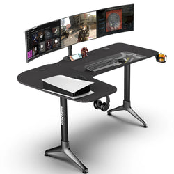 Robert L-Shaped Gaming Desk - Black
