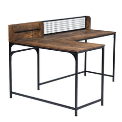Reece L-shaped Desk - Rustic Brown
