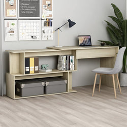 Leonetti L-Shaped Corner Desk for Home Office - Sonoma Oak