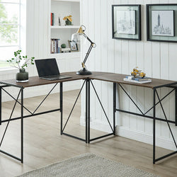 Michetta Corner Desk - Black & Brown