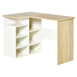 Mille L-Shaped Corner Desk for Home Office - White/Oak