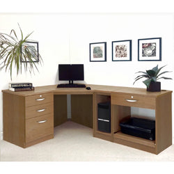 Easton L Shaped Corner Desk - English Oak