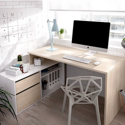 Zola L-Shaped Corner Desk for Home Office - Oak