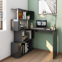 Ezra L-Shaped Corner Desk for Home Office - Black