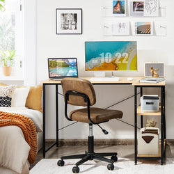 Avira L-Shaped Corner Desk for Home Office - Natural