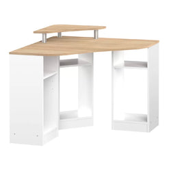 Tanya Corner Desk - Natural Oak & White