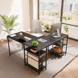 Nova L-Shaped Corner Desk for Home Office - Charcoal